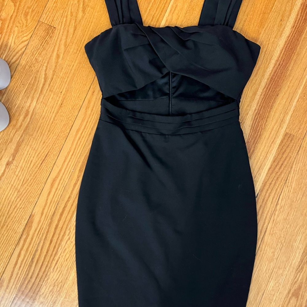 Black Ruched Sheath Cocktail Dress